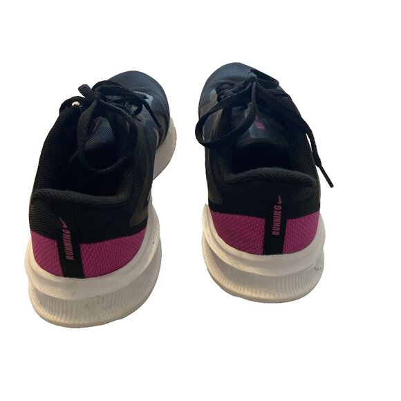 Nike Downshifter Running Shoes Womens Size 8.5 Black Pink silver logo C19986-004 - Picture 5 of 9